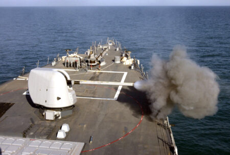Three Maine Guided-Missile Vessels Make U.S. Naval History Over 40 Years Using Deck Blasters